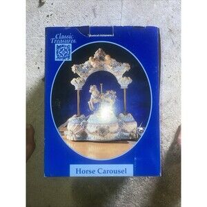 Classic Treasures Musical Animated Carousel Horse Love Makes The World Go Round